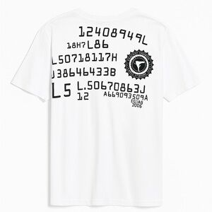 Famous Stars & Straps White Tee with Black Graphic